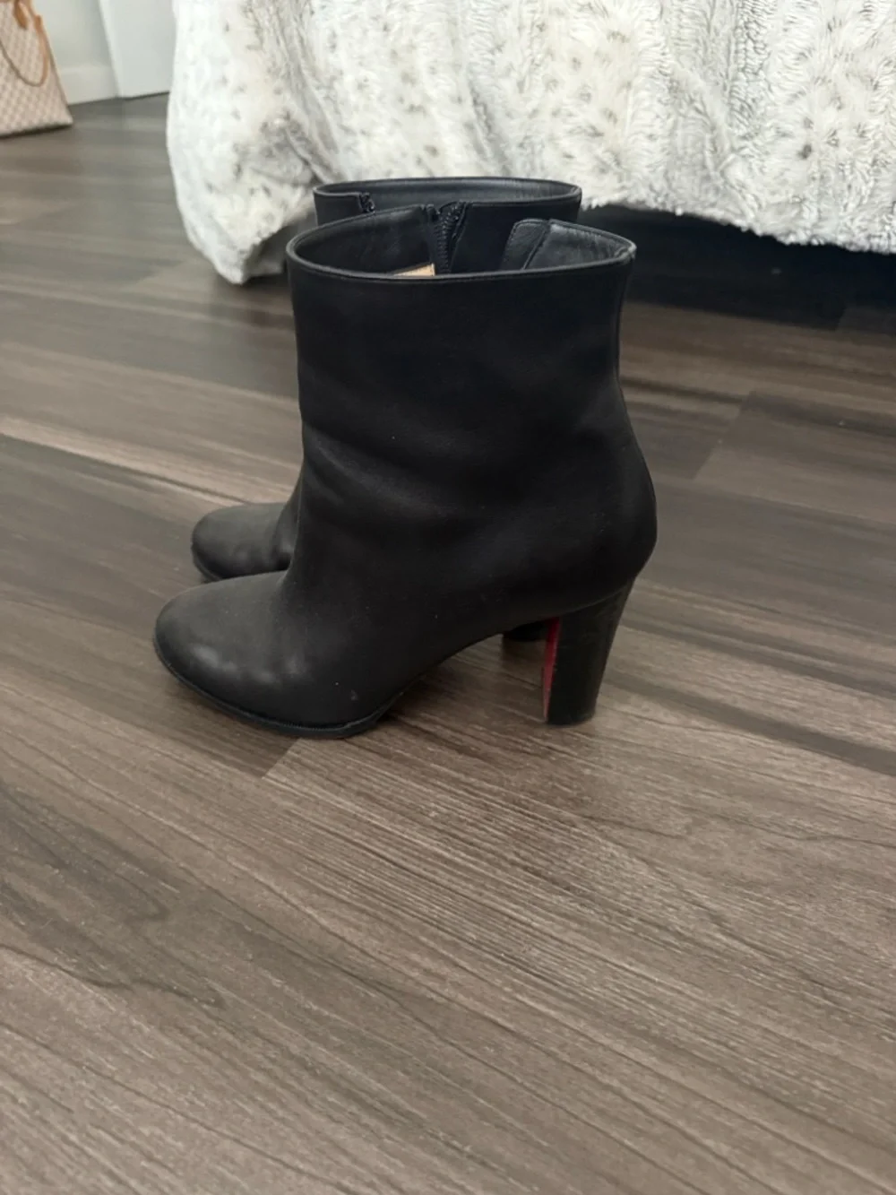 Christian Louboutin Black Leather Heeled Boots size 41 - Picture 12 of 14